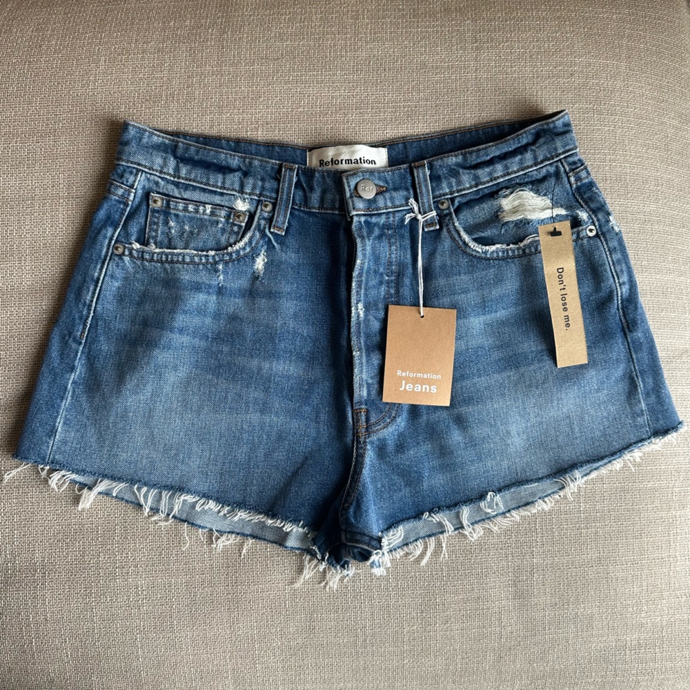 NWT Reformation high waisted denim shorts - size 29